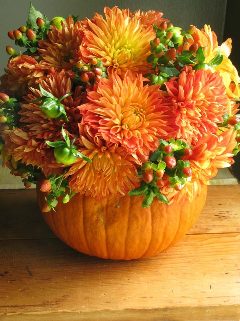 Lajoiedesfleurs.fr C’est Citrouille! Lajoiedesfleurs.fr citrouille halloween fleurs vase