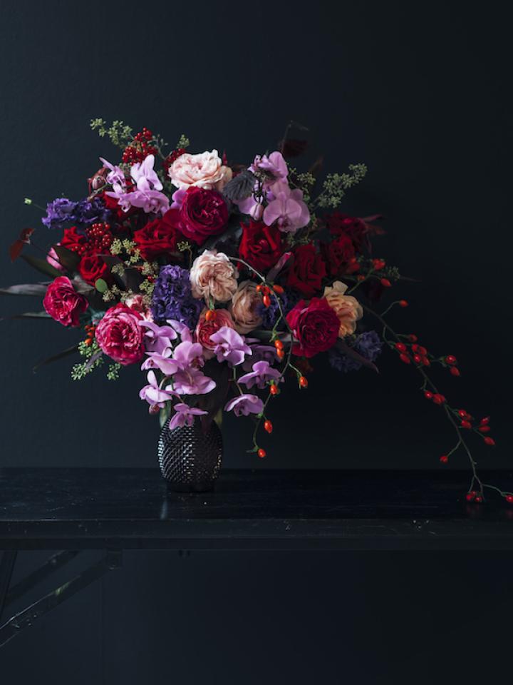 Recette de bouquet : Noël riche en couleurs _Lajoiedesfleurs.fr
