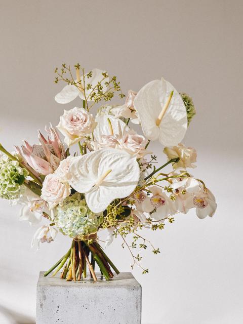 wit boeket | witte anthurium | luxe boeket | floral signatures